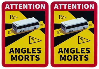 Dailygoods - Dode Hoek Sticker - Veiligheid - Weerbestendig - Geel/Zwart/Rood - Camper - 2 stuks - Magnetisch