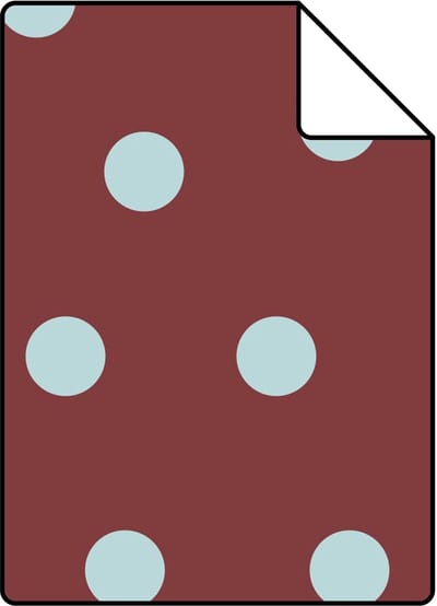Proefstaal ESTAhome behang stippen blauw en bordeaux rood - 26.5 x 21 cm - 132034-S