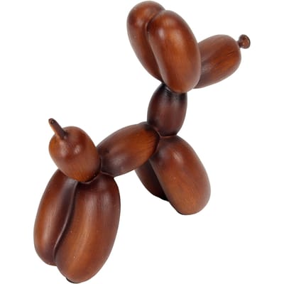 Ballonhond Standbeeld Kleurecht Hars Gladmakend Veilig Duurzaam Decoratief Hondenbeeldje voor Familie Kantoor brown