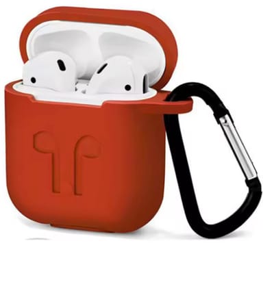 Rood hoesje geschikt voor AirPods - AirPods case - AirPodscase - AirPods hoesje met karabijnhaak - Rood - Siliconen - AirPods 1 & 2 - Geschikt voor Apple AirPods - CHPN