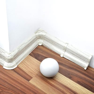 DQ-PP 20 m plinten, 52 mm, PVC grenen gebleekt laminaatplinten van kunststof decors