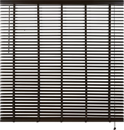 Houten Jaloezie Bruin - 160x210 cm (BxH) - Raamdecoratie - Lamelbreedte 50 mm - inc. Bedieningskoord en Draaistang - Eenvoudig op maat maken en monteren