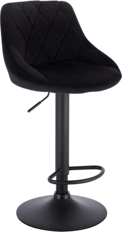 Barkrukken Set 82 cm Zwart - Verstelbaar, Velvet en Ergonomisch - Voor Eetkamer, Keuken en Woonkamer