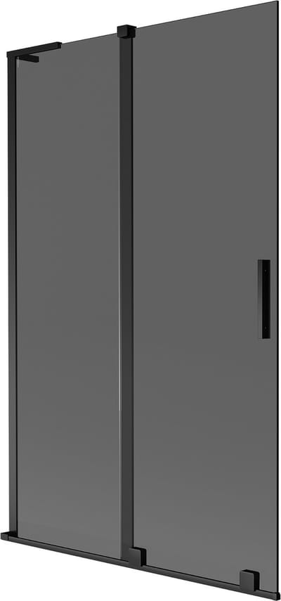 Mexen Velar L badwand 2-delig schuifbaar 110 x 150 , grafiet, zwart - 896-110-003-41-70