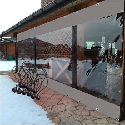 Afdekzeil - Zeil Gordijn - Buiten Beschermen - Waterdicht PVC - 6 x 2.3 m - Helder