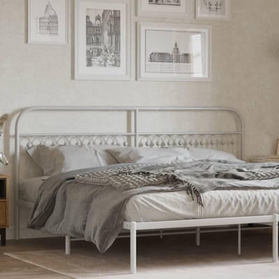 Hoofdeinde Metaal - Bed Decoratie - Slaapkamer Aankleden - Stabiel Duurzaam Frame - 193 cm - Wit