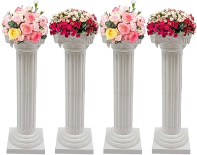 Decoratieve Pilaren - Elegant Voetstuk - Feestelijke Decoratie - Stabiel Ontwerp - 88cm Hoog - Wit