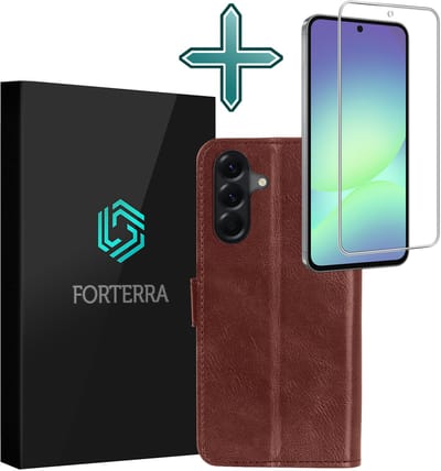 Hoesje Met Screenprotector - Geschikt voor Samsung Galaxy A56 - Luxe Pasjeshouder - Flipcase - Bookcase Portemonee - Flip Case - Kunstleer Book Case - Book Cover - Walletcase - Portemonneehoes - Bruin