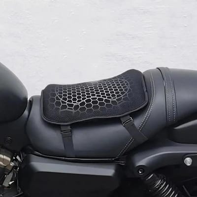 Motorfiets Zadelkussen - Universeel Gel Kussen - Comfortabel Rijden - 3D Honingraat Structuur - 32x28x7 cm - Zwart