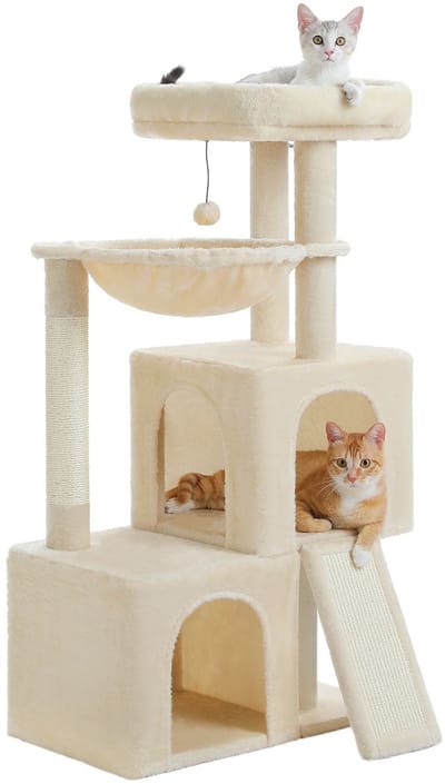 Kattenu PlayHouse - Beige krabpaal voor katten - Unieke krabpaal - Kleine krabpaal