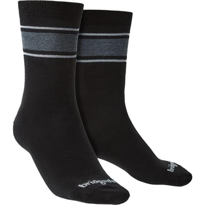 Bridgedale - Heren Liner Basislaag Merino Sokken - Zwart / Lichtgrijs