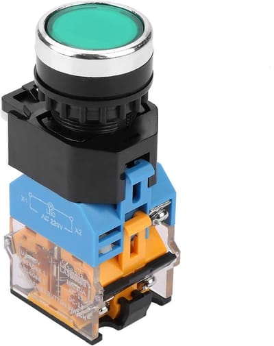 Vt products - Drukknopschakelaar - Momentschakelaar met LED Licht - Groene Platte Kop - 220V 10A - Voor diverse toepassingen - Compacte afmetingen