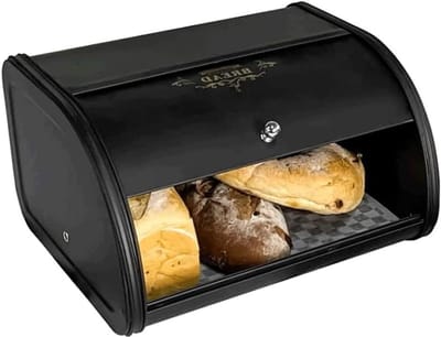 Broodtrommel - Brooddoos Lunchbox - Brood Vers Houden - Slim Schuifontwerp - 30x25x15 cm - Zwart