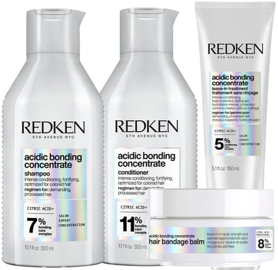 Redken - Acidic Bonding Concentrate Shampoo + Conditioner + Leave-in + Hair Bandage Balm - Set