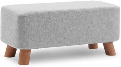 Ottomaanse voetenbank - Poef bank - Woonkamer decoratie - Wasbare hoes - Medium 23 inch - Grijs