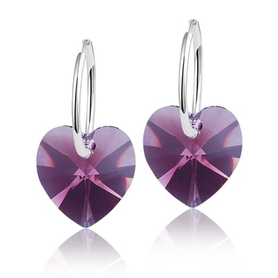 Montebello Oorbellen Alicia HZ24 - Swarovski Hart - 925 Zilver Gerhod.- Ø14mm - 24mm