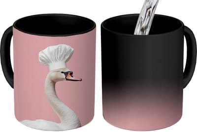 Magische Mok - Foto op Warmte Mokken - Koffiemok - Zwaan - Koksmuts - Mooi - Klassiek - Magic Mok - Beker - 350 ML - Theemok