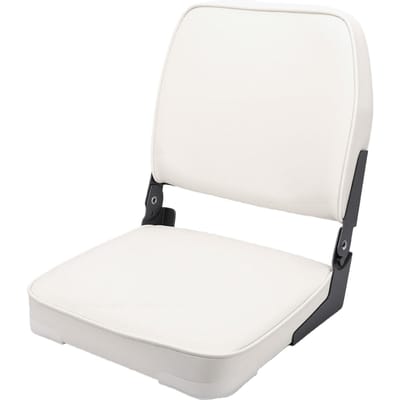 Opvouwbare Bootstoel met Rugleuning Comfortabele Schuimvulling Lage Rug Bootstoel voor Kano Pontonboot 19x16x14in white
