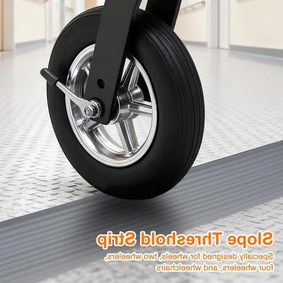 Drempelbescherming en PVC-ramp voor rolstoel, wandelwagen of e-scooter - 100x6x2 cm