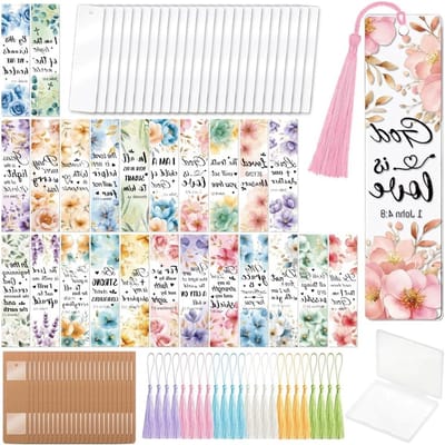 121-delige Highland Bovine Zonnebloem UV DTF Boekenlegger Acryl Knutselset voor Kinderen en Volwassenen - Creatieve DIY Boekenlegger en Sticker Set voor School en Hobby
