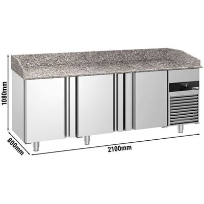 GGM Gastro Pizzakühltisch PREMIUM - 2100x800mm - mit 3 Türen