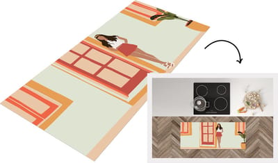 Keukenloper - Loper keuken - Vrouw - Rok - Muur - Zomer - 120x50 cm - Keukenloper vinyl