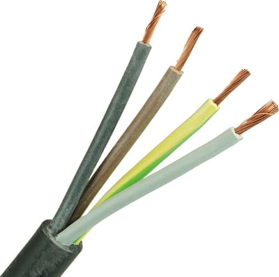 Pur kabel H07BQ-F 4x2.5 mm² geel per haspel 500 meter