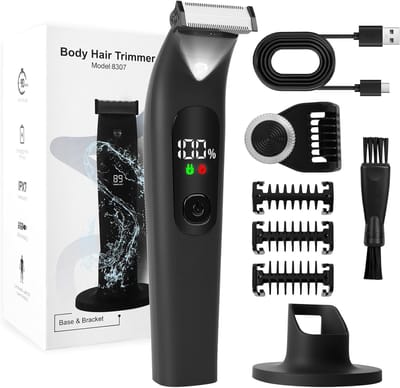 SnelShoppen - Scheerapparaat voor Mannen, Elektrische Baardtrimmer, Draadloze Waterdichte Trimmer voor Lichaamsverzorging, Intieme Zone en Rug, Grondi