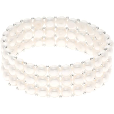 Armband 3 Rijen Echte Zoetwater Parel  - 4 mm