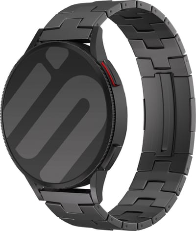 Strap-it Smartwatch bandje 22mm - Titanium grain band met platte sluiting geschikt voor Samsung Galaxy Watch 1 46mm / Watch 3 45mm / Gear S3 - Huawei Watch GT 1/2/3 46mm / GT 5 (Pro) (46mm) / GT 2 Pro - Amazfit GTR 2/3/4 - Fossil Gen 5 - grafiet