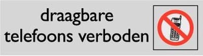Bord 'draagbare telefoons verboden' ALULOOK 165 x 45 mm