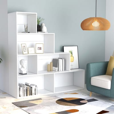 vidaXL - Boekenkast/kamerscherm - 155x24x160 - cm - bewerkt - hout - wit