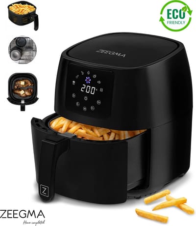 Zeegma Knapper - Heteluchtfriteuse - Airfryer 1400W - Tot 200°C in 60 seconden - 4,5L Kom