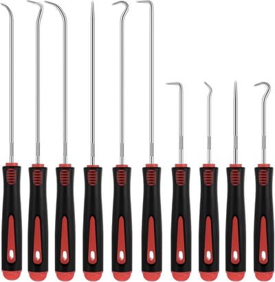 Precisie Pick en Haakset - O-ring Verwijderaar - Onderhoud Voertuigen - 10 Delige Set - 165 mm en 240 mm