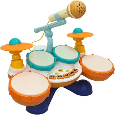 Kinderdrum - Muziek Speelgoed - Muziek Leren - Interactief Lichtspel - 38.5 cm - Meerkleurig