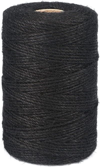 Cosensi - Jute koord 2 mm 200 m pakketkoord in zwart voor tuin en decoratie