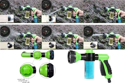 Hoge Druk Water Sprayer met 8 Patronen - Tuinslang Spuitpistool voor Auto, Gras en Huisdier Reiniging met Stroomregeling