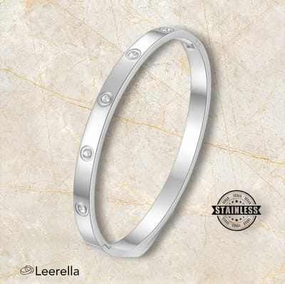 Leerella Schitterende van Bangel Damesarmbanden met Zirkonia in Zilverkleur 6mm - Perfect Cadeau voor Moederdag, Verjaardag of Valentijnsdag! MDL4