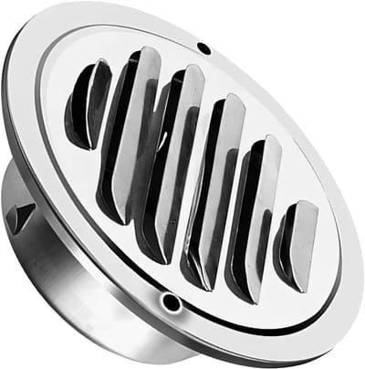 Rond ventilatierooster 100 mm, insectenbescherming, roestvrij staal, afzuigkap, buiten, garage.