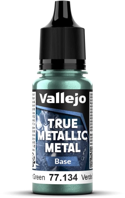 Vallejo Hobbyverf Acrylverf - 77134 True Metallic Metal - Base - Schemer Groen - Acryl - Verf flesje - 1x 18 ml