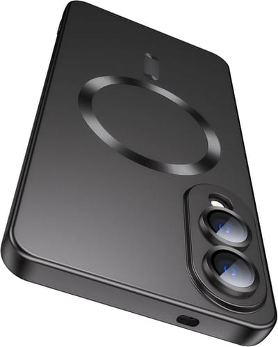 Casemania Hoesje Geschikt voor Samsung Galaxy S25 Edge - Zwart - Matte Siliconen Back Cover - Geschikt voor MagSafe