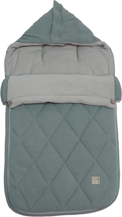Zomer Voetenzak - Baby Slaapzak - Warme Dagen - Ademend Muslin - 90 cm - Groen