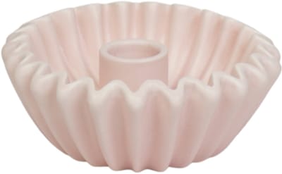 Housevitamin Plissé Kandelaar – Licht Roze – 12×12×4,5 cm – Keramiek – Waaier Kaarshouder – Koffiefilter Design