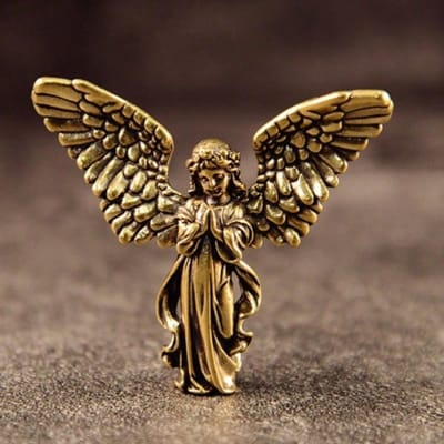 1 STKS Antiek Koper God van de Liefde Cupido Standbeeld Kleine Ornamenten Messing Engel Beeldjes Desktop Decoraties Woondecoratie Accessoires