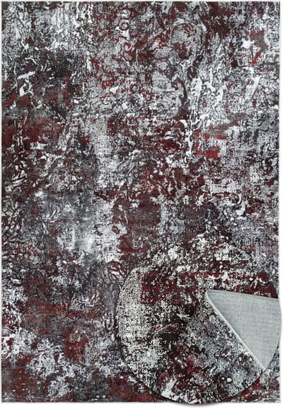 Modern Vloerkleed - Abstract Marmerlook - Zacht - Machinewasbaar Tapijt - Antislip - Premium Polyester Vezels - Bordeaux - 120cm x 160cm