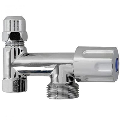 Ventiel chroom 3/8" IG x 3/4" AG x 10 mm voor installatietechniek