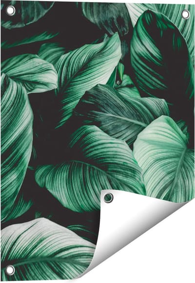 Gards Tuinposter Tropische Groene Bladeren - 40x50 cm - Tuindoek - Tuindecoratie - Wanddecoratie buiten - Tuinschilderij