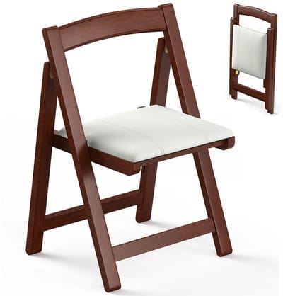 Houten klapstoelen met kussen – Draagbare opvouwbare kussenstoel – met houten frame –moderne gewatteerde eetkamerstoel – voor keuken, kantoor, bruiloft, feest, eetkamer, eenvoudige montage