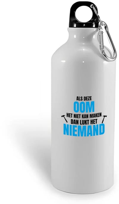 Hacebo® - Als oom het niet kan waterfles - Oom - een oom - verjaardagscadeau - cadeau voor oom - cadeau - kado - water fles - 400ML