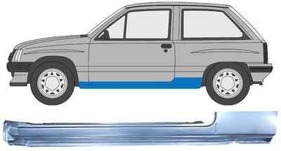 Volledige dorpel voor Opel Corsa A 1982-1993 / Links
